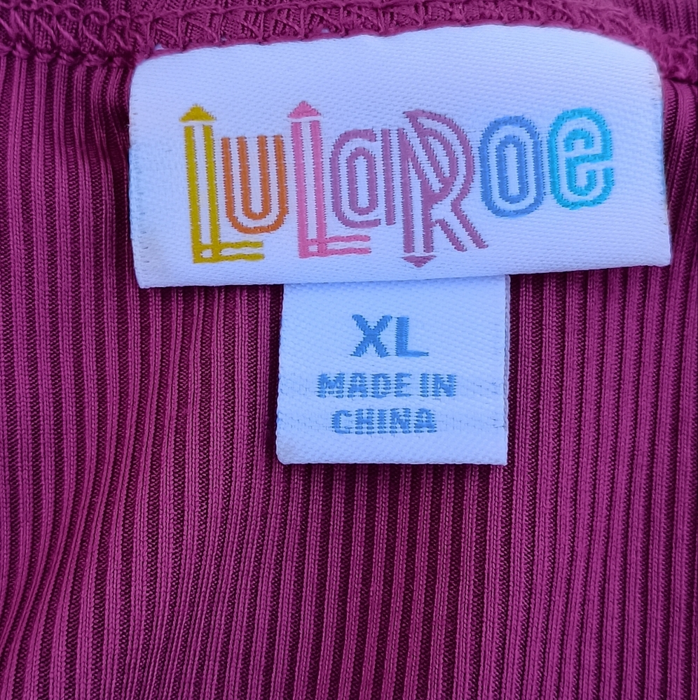 Lularoe Solid Colored Ribbed Scoop Neck Morgan Bl… - image 3